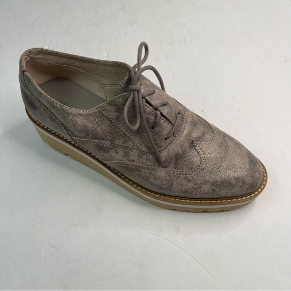 Donald Pliner Shoes - Donald Pliner women's Tandi Brown Metallic Leather Oxford Lace Up Loafer 7.5M
